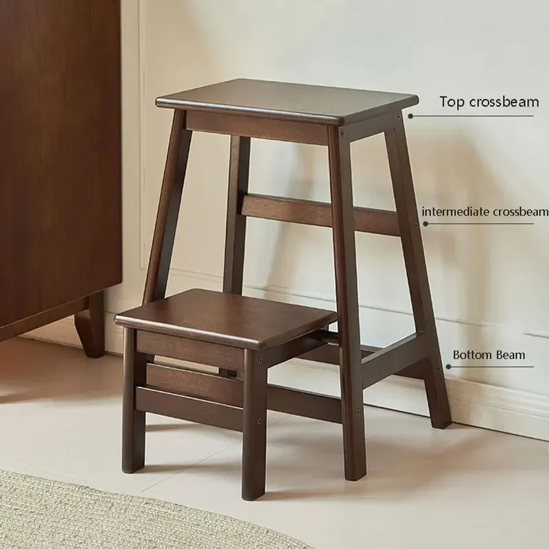 Solid Wood Step Foldable Ladder Chair Dining Room Desk Home