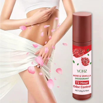 Rose Vanilla Jasmine Deodorant Roll-On - Plant-Based Ingredients, 72-Hour Long-Lasting Odor Control, Gentle Care, Suitable for Both Men and Women, for Travel or Daily Use 1