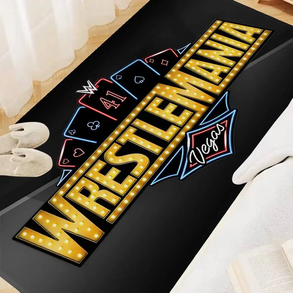 W-WWE W-WrestleMania 도어 매트 어린이 방 침실 장식 발코니 미끄럼 방지 도어매트 거실 도어매트 지역 러그