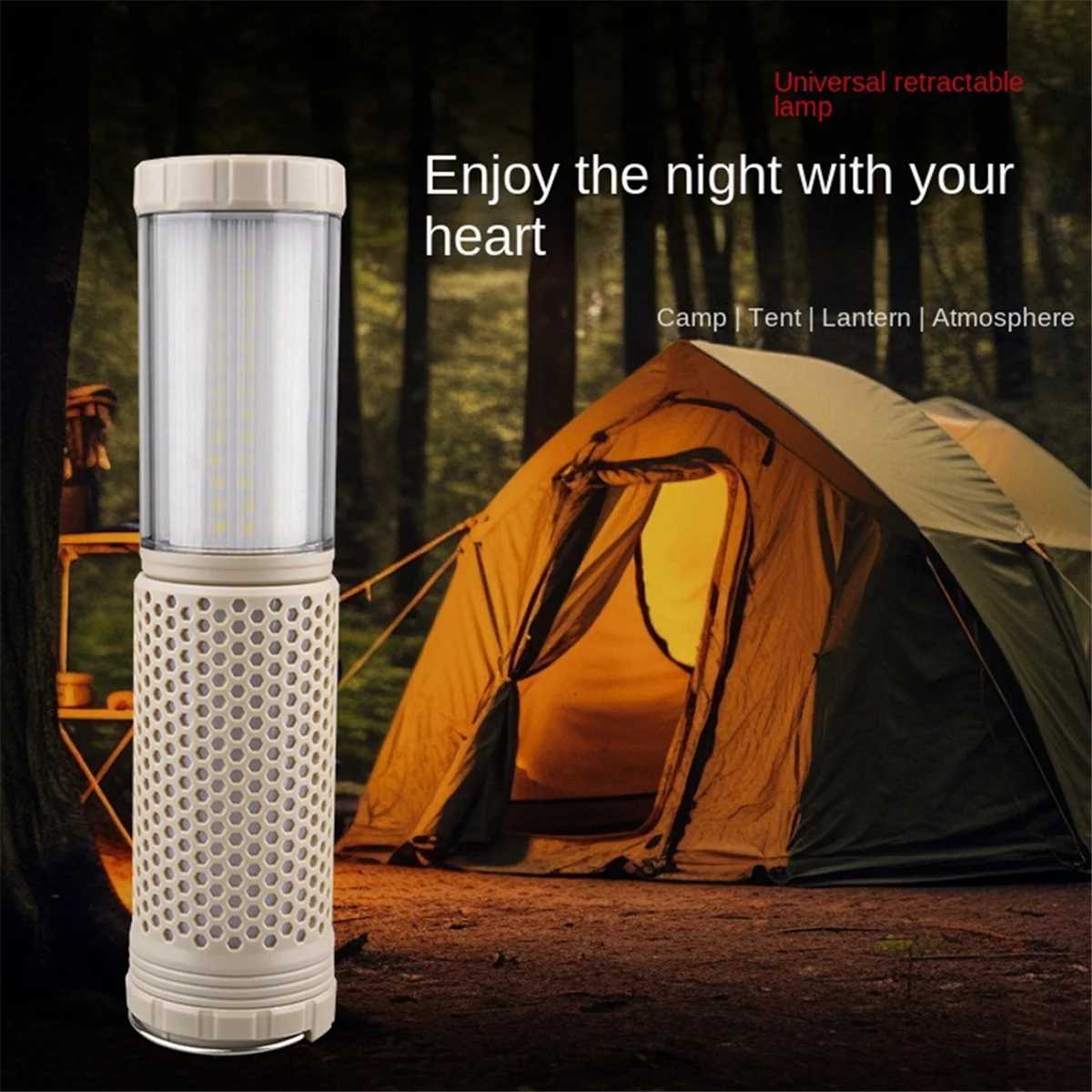 BAAU Telescopic Camping Light Rechargeable LED Telescopic Lantern LED Lantern Tent Light for Camping Fishing Hiking