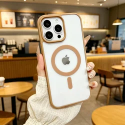 Vibrant Magnetic Wireless Charging Phone Case with Clear Design - iPhone 12 (Desert Gold)