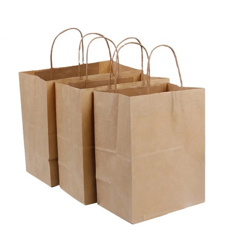 Customized product、top-ranking product custom logo eco friendly brown fast  food take away  kraft paper bag boutique product oem price portable custom shopping cheap kraft paper bag