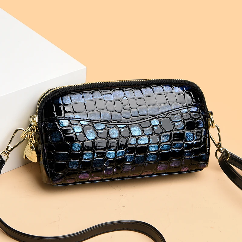 

High Quality Leather Messenger Bag Fashion Stone Pattern Woman Handbag Luxury Tote Female Purse Shoulder Crossbody Sac A Main