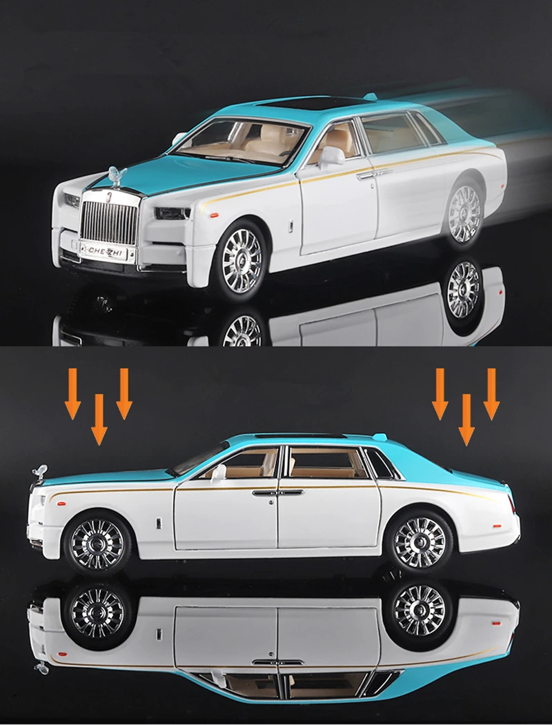 1:24 Scale Rolls Royce Diecast Model Car Lights Sounds