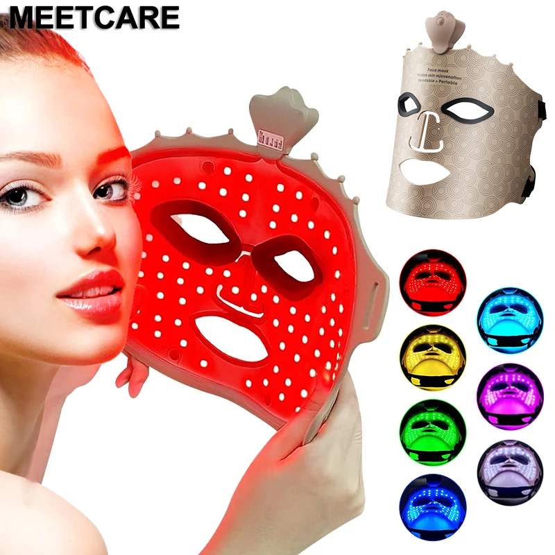 7 Colors LED Face Mask with 110 Beads Facial Mask Therapy Photon Silicone for Oil Control Skin Repair Tightening Removal Wrinkle led facial mask