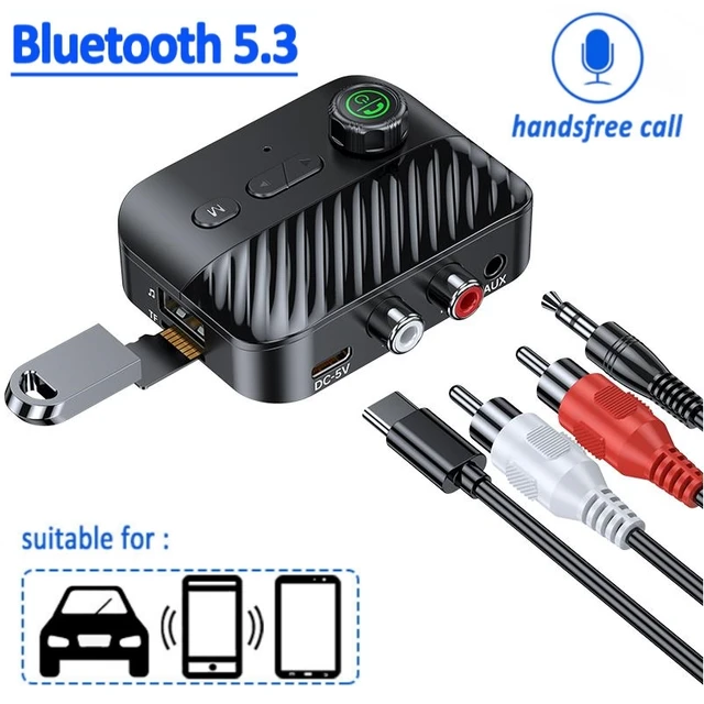 Aux Bluetooth 5.3 Adapter for Car, Bluetooth Car Adapter 3.5mm Aux Input,  Aux to Bluetooth with On/Off Switch for Car/Home Stereo/Wired