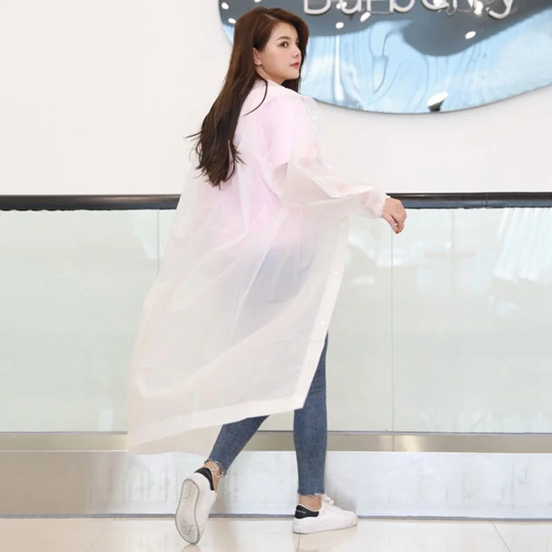 One Piece Raincoat Non Disposable Thickened Rain Gear Waterproof Raincoat Men's and Women's Transparent Travel Rainwear