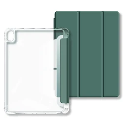 Crystal Clear Protective Case with Pencil Slot and Auto Sleep Wake Feature - iPad 7th 8th 9th (TMYKL - Dark Green)