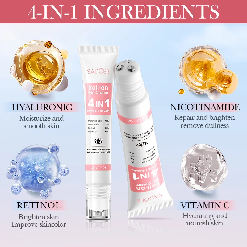 Eye Cream Instant Eye Bag Remove Retinol Anti-Wrinkle Firming Skin Fade Fine Lines Anti Dark Circle Puffiness Brighten