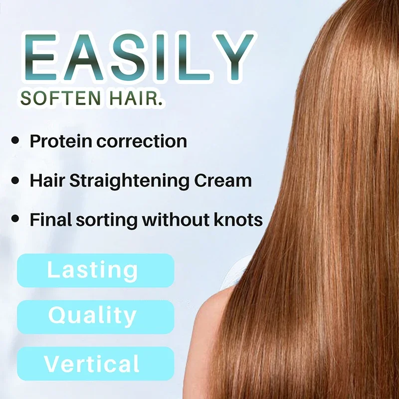 بروتين للشعر Keratin Straight Hair Cream Smoothes Hair Improve Quality Reduce Dryness Provides Permanent Straight Care