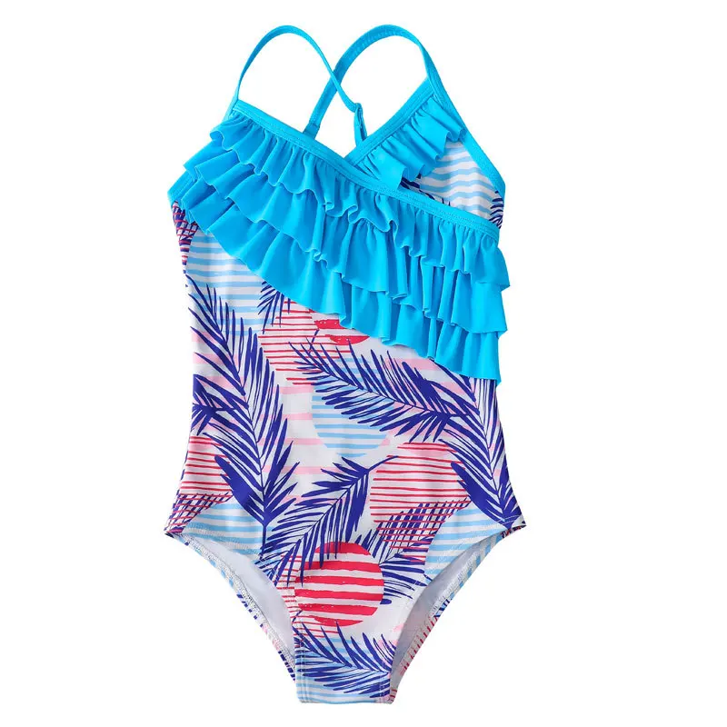 thumbnail image 1 of Traje de baño de una pieza para niñas adolescentes de verano 2024, traje de baño para niñas con estampado de volantes, conjuntos de bikini para niños, traje de baño de playa para niños, conjunto de ba, 1 of 5