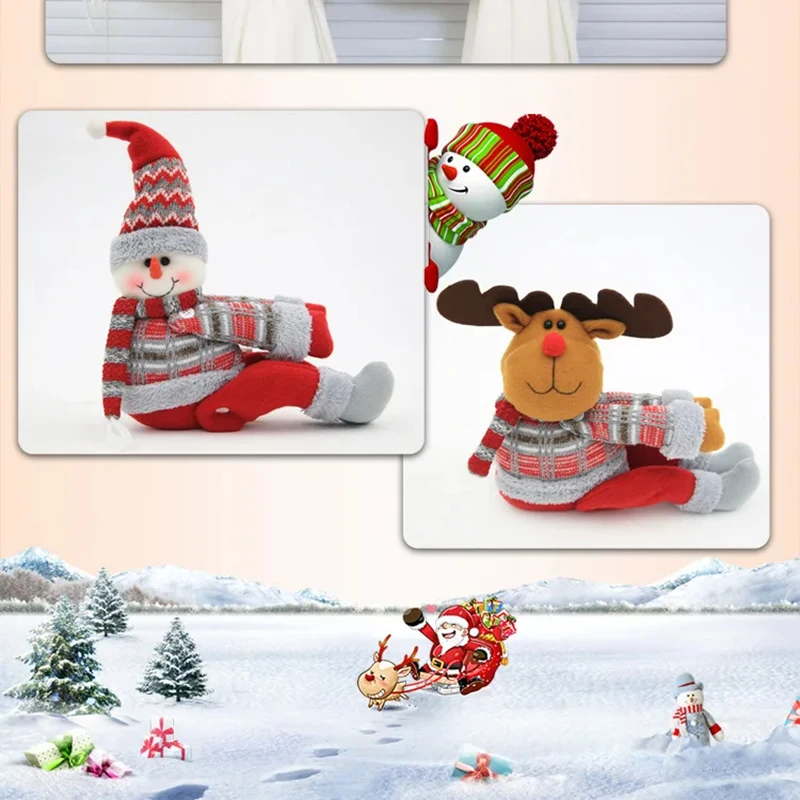 Christmas Curtain Buckle Doll Merry Christmas Decorations for Home 2026 Christmas Ornament Xmas Navidad Noel Gifts