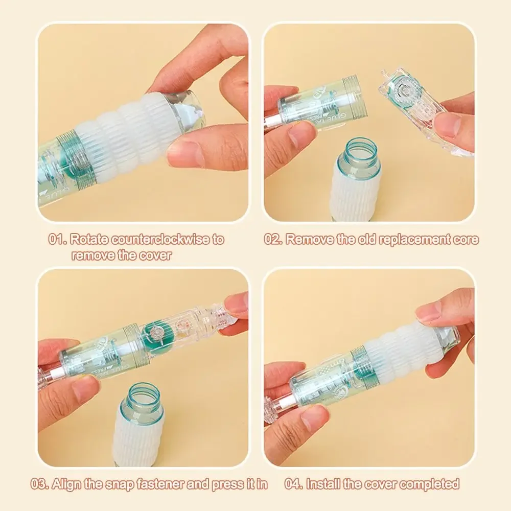 펜 모양 도트 접착 펜 고점도 누름식 이동 빠른 건조 도트 스티커 문구 DIY 양면 접착제 학교 사무실용