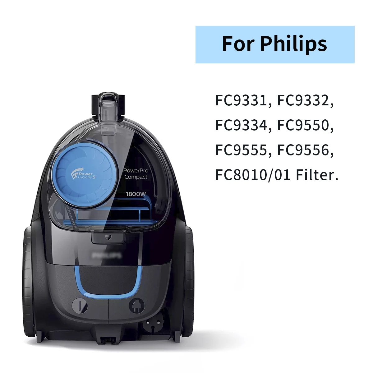 HEPA Filters For Philips Power Pro Compact FC9331/09 FC9332/09 FC8010/01 Vacuum Cleaner Parts Foam Filter