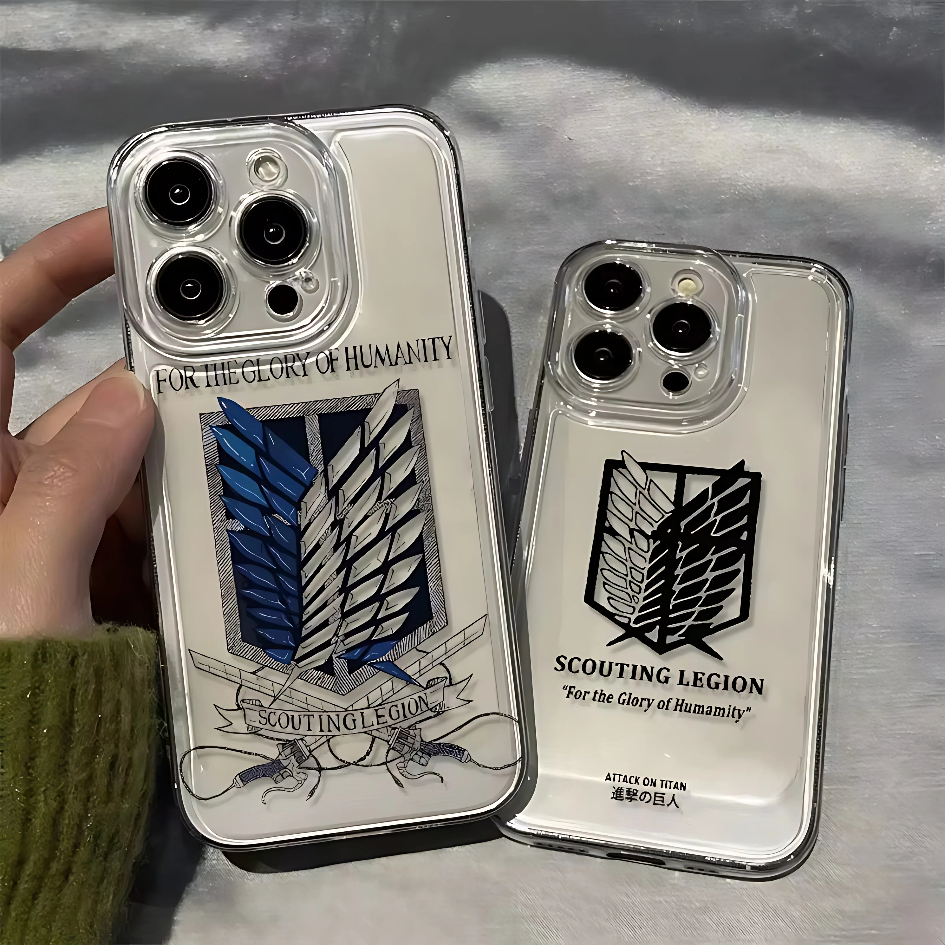 Anime Attack on Titan Clear Back Phone Case
