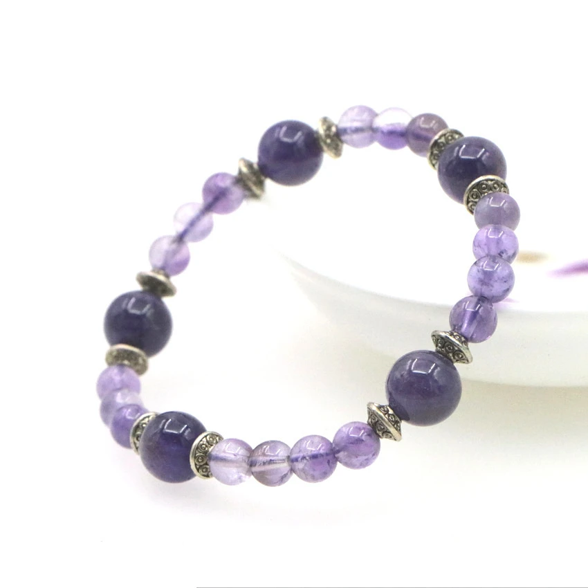 

Natural Amethysts Bracelets for Women Charm Bracelet Energy Crystal Stone Jewelry Girls Birthday Gift Accessories Wholesale
