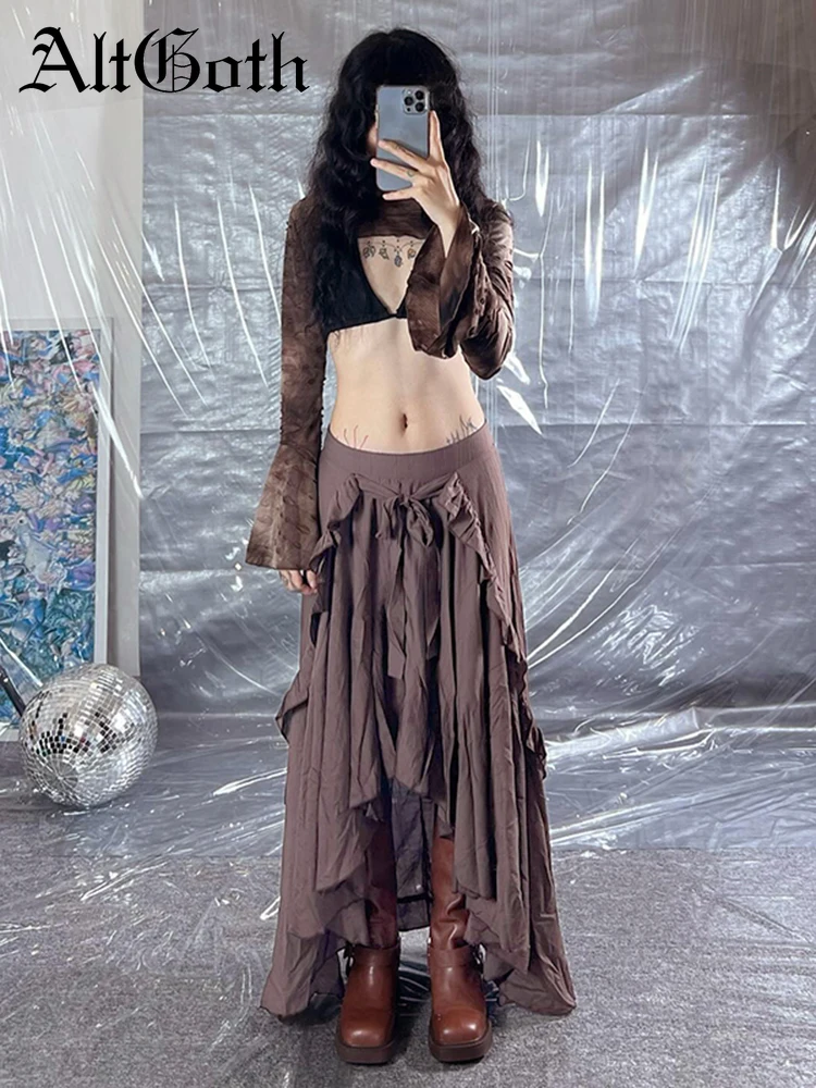 aere アエレ　high-waist shaggy skirt aere high-waist velours skirt 36 - メルカリ