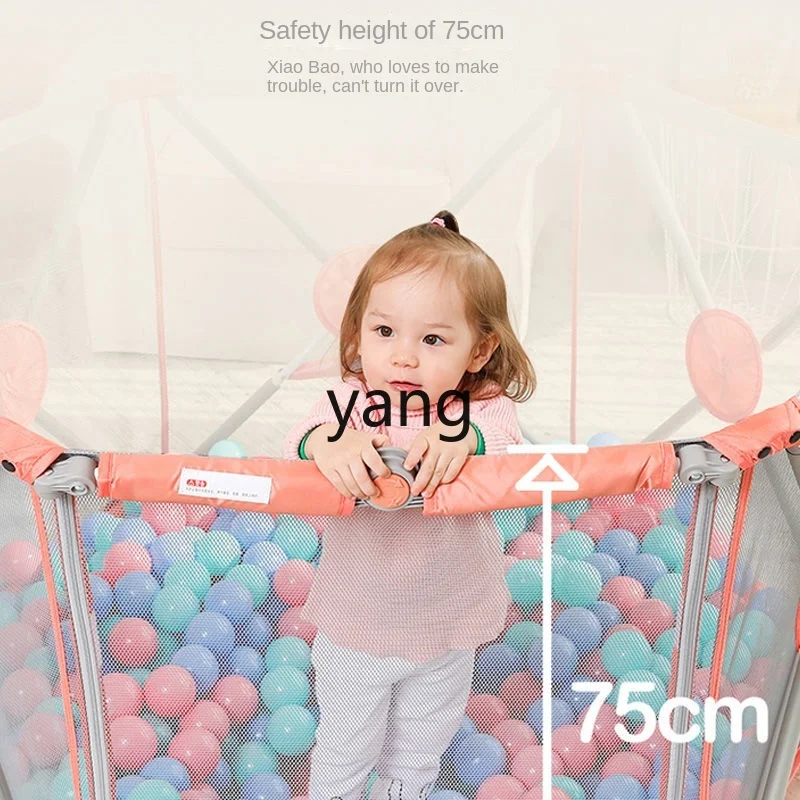 LMM Toddler Game Fence Installation-Free Foldable Infant Protective Grating Living Room