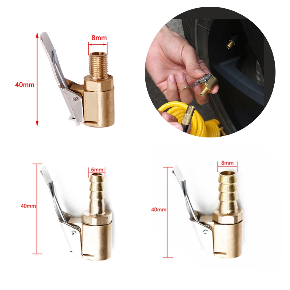 6mm 8mm Car Tire Inflatable Air Pump Thread Nozzle Inflator Valve