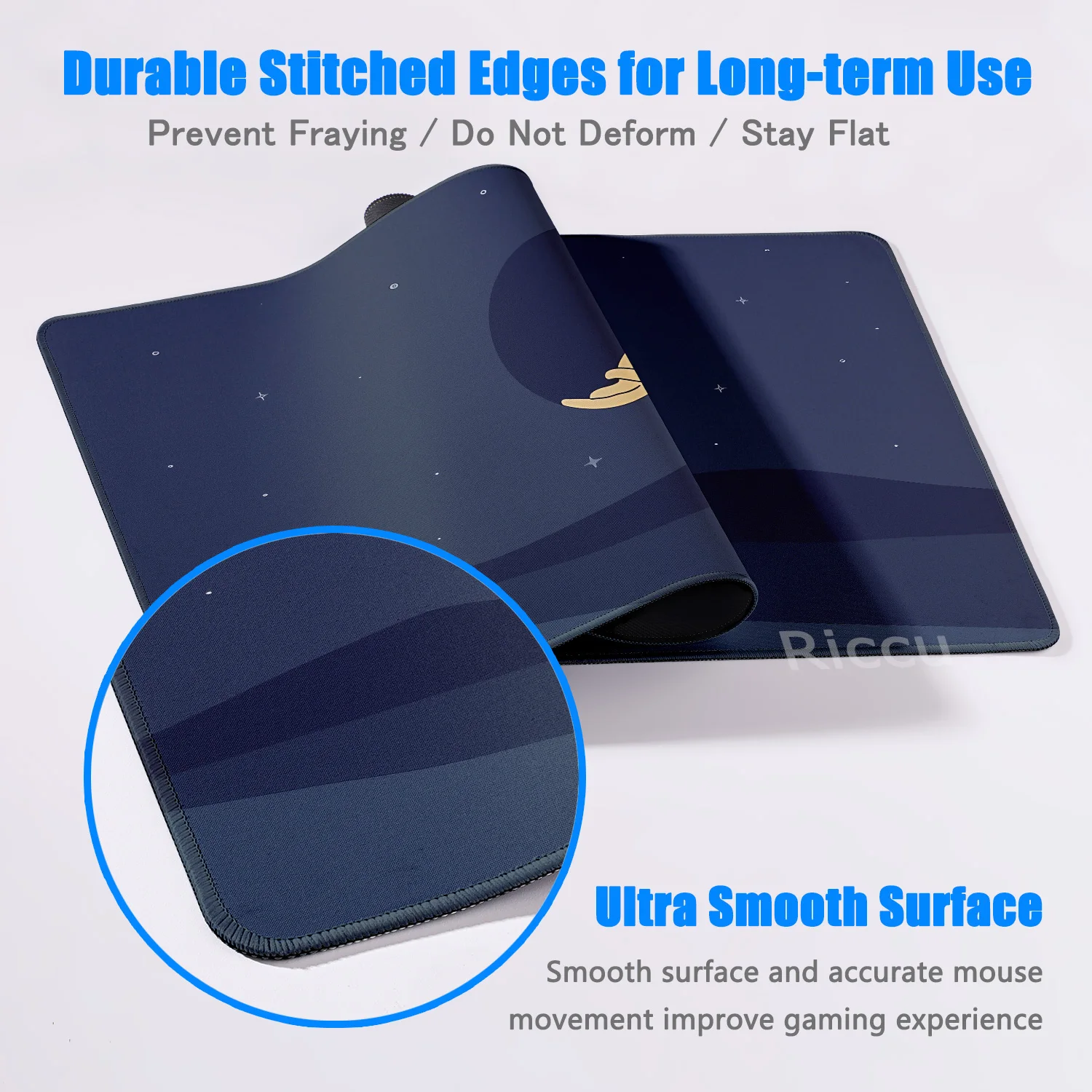 Cute Japan Cat Moon MousePad Gamer Computer Keyboard Large Desk Mats Home Office Laptop Non-Slip Mousepads Gaming Accessories