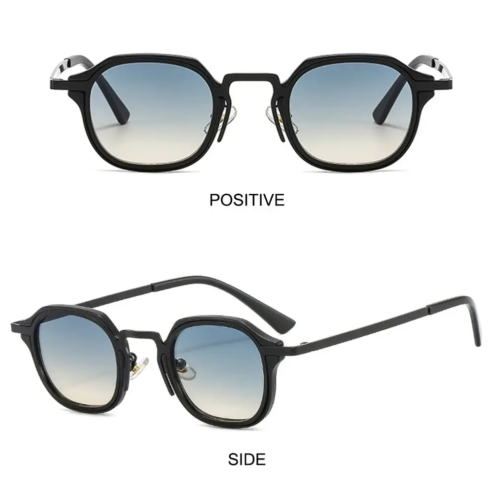 Fishing Glasses UV400 Protection Small Square Sunglasses Retro Metal Frame Driving Sun Glasses Punk Shades for Women & Men