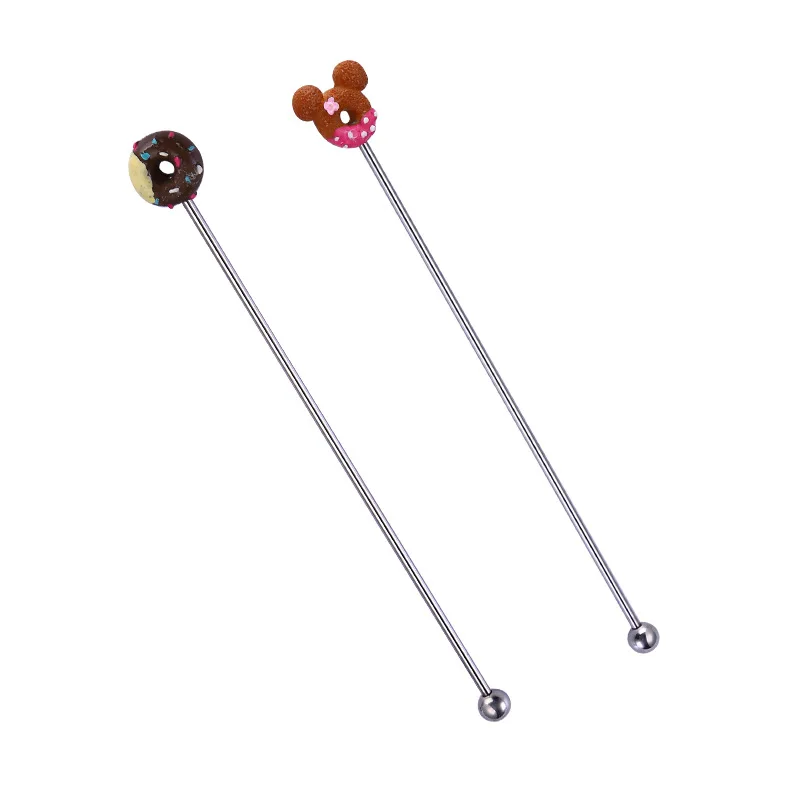 304 Stainless Steel Cartoon Donut Stir Stick for Cold Drink Cocktail cocktail skewers