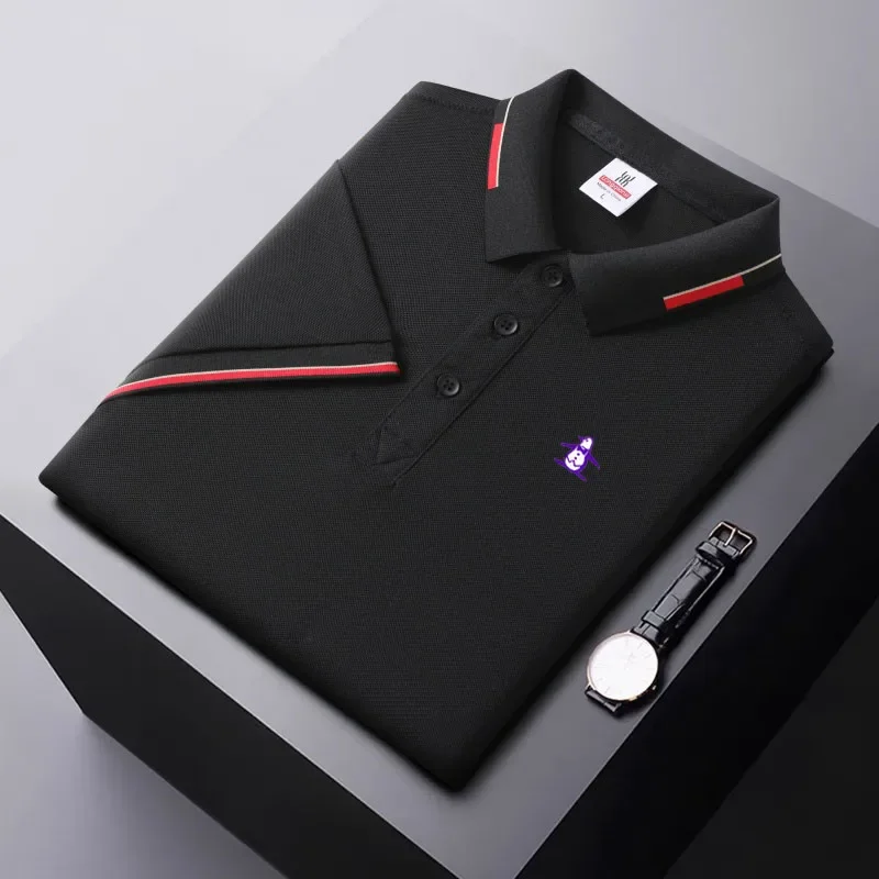 Men's Golf Polo Shirt Summer Short sleeved Top Street Wear Quick Drying Casual Golf Clothing Breathable Sportswear