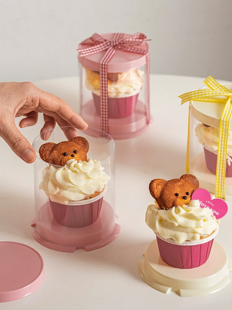 Ins Sle Handheld Paper Cup Cake Paaging Box  2 Inch Madeleine Mousse Cake round Dert Paaging Box Kitchen Cooking...