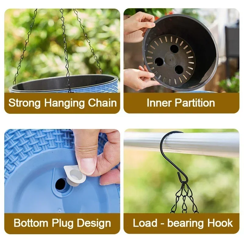 Elegant Outdoor Hanging Planters with Macrame Design