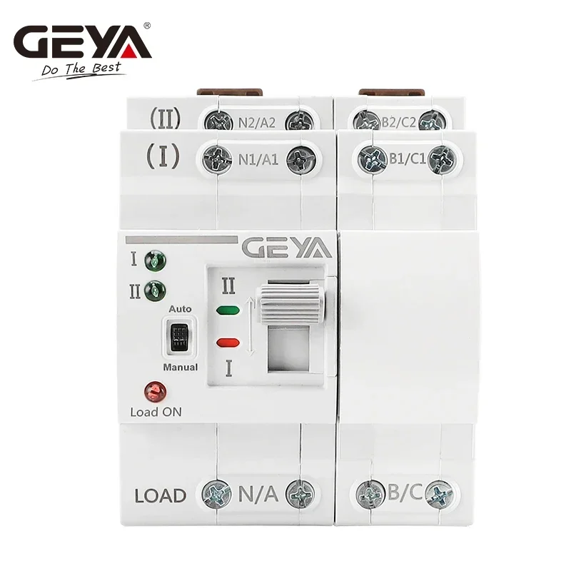 GEYA G2R ATS 110V 220V PC 이중 전원 자동 전송 스위치 25A 40A 63A 가정용 전원 전송 스위치 50/60Hz