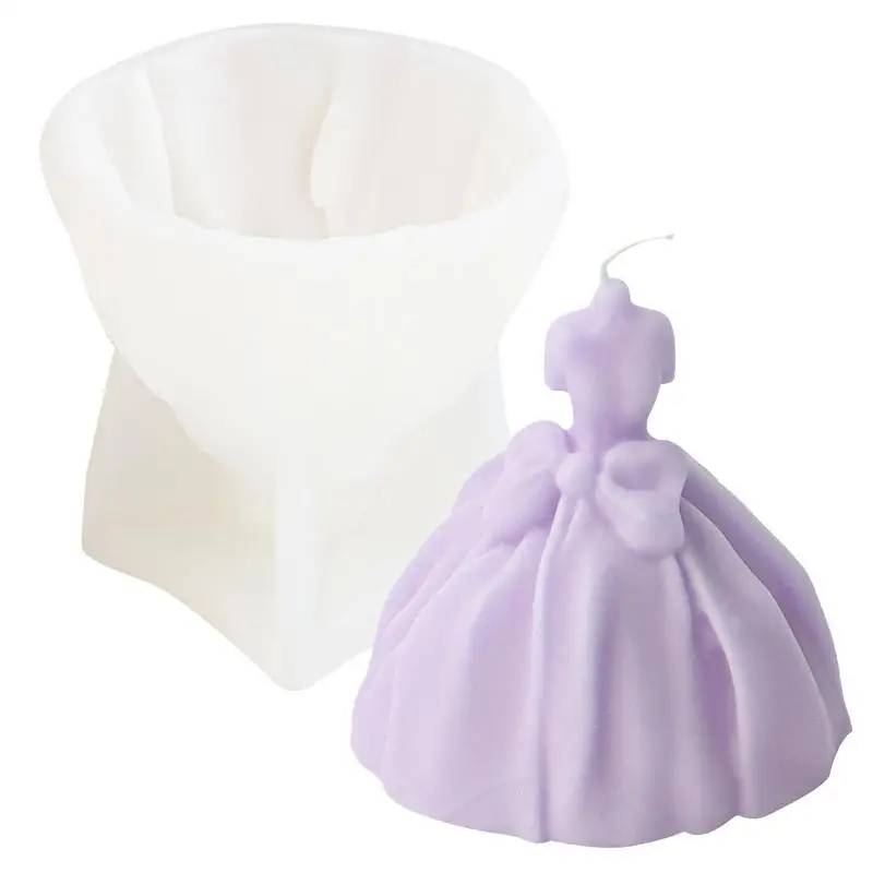 

Wedding Dress Candle Mold Creative Silicone Dress Shape Cake Baking Mold Multipurpose DIY Crafts Wedding Dress Gift Mold Tools