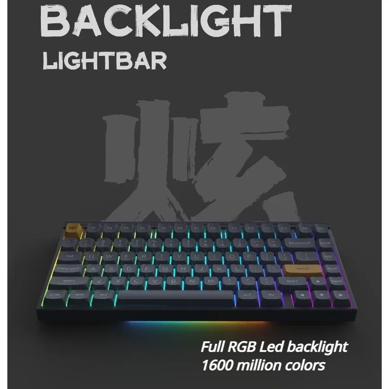 

MiFuny Tri-mode Wireless Mechanical Keyboard Wired 2.4G Hot-swap Keyboard 82keys RGB Backlight Multi OS Support Gaming Keyboard