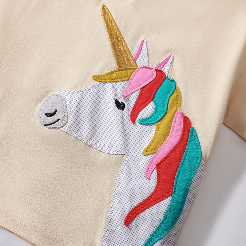 2Pcs/set Children's Clothing Kids Clothes Baby Girls 2025 Tracksuit Summer Cotton Sets Cartoon Unicorn T Shirts Tops+Pants