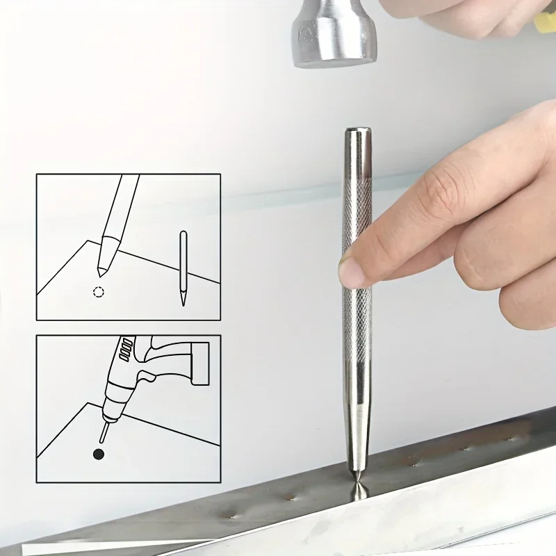 Centre Punch Metal Hardened CR-V Steel Spot Dot Center For Metal Positioning Drill Hole Bit Drill Locator Hole Punch Hand Tools