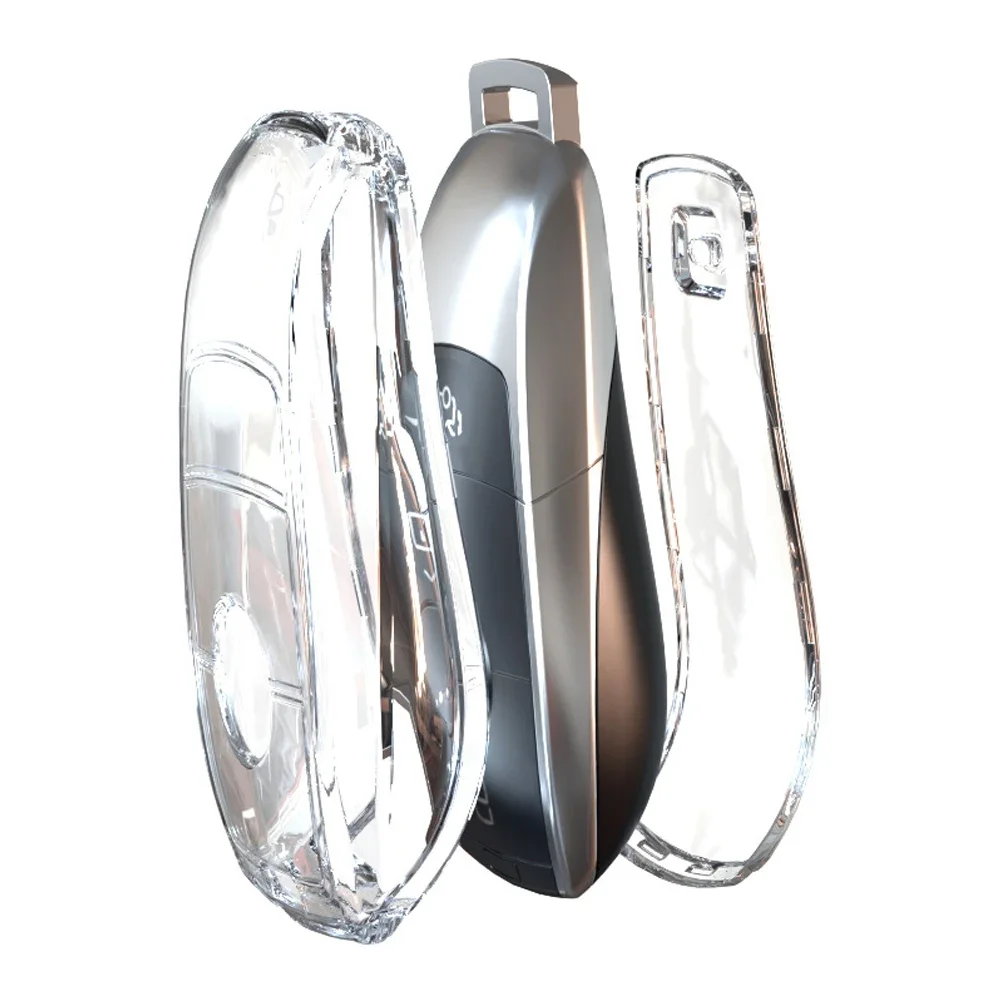 Transparent TPU Car Key Case Cover for Mercedes Benz Key Shell Protector