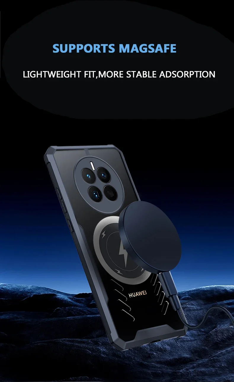 Huawei Mate 60 30 40 50 Pro Plus Langaton Lataus Grafeeni Lämmöntuotto Auton Adsorptio Takakansi Läpinäkyvä Kova Suojakuori_voghion.com