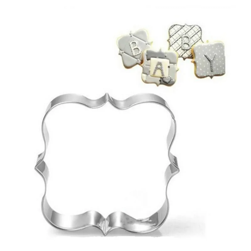 Sugar biscuit mold Plaque Cutter Cookies Frame DIY Cake Oval Square Rectangle Fancy Stainless Cookie Mold 3Pcs cookie cutter baking mold cookie mould cookie printing mold