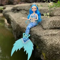 Diamond-tailed mermaid doll with butterfly wings Princess toy doll girl children's gifts - Image 2
