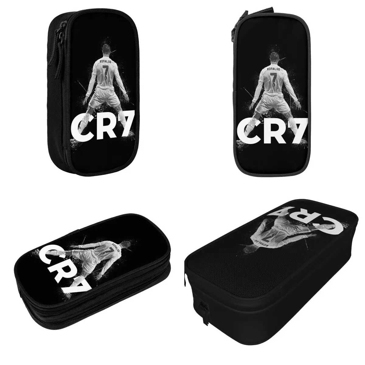CR7 Football Soccer Pencil Ronaldos Pencil Pouch Pen Holder for Student Big Capacity Bag School Supplies Zipper Stationery