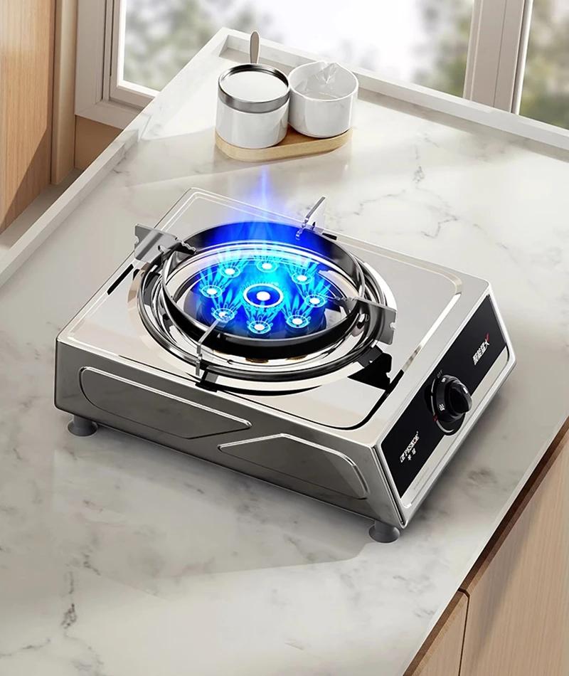 Gas Stove Single Stove Household Desktop Liquefied Petroleum Gas Natural Fierce Fire Stainless Steel