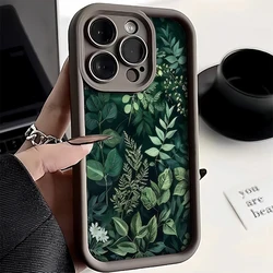 Forest Green Leaf Pattern Soft Phone Case Cover - Galaxy S23 Ultra (Brown)