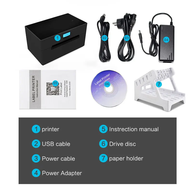 POS 9220 WIFI Shipping Label Printer Address Thermal Label Printer 4X6 Barcode USB Bluetooth LAN High Speed Maker