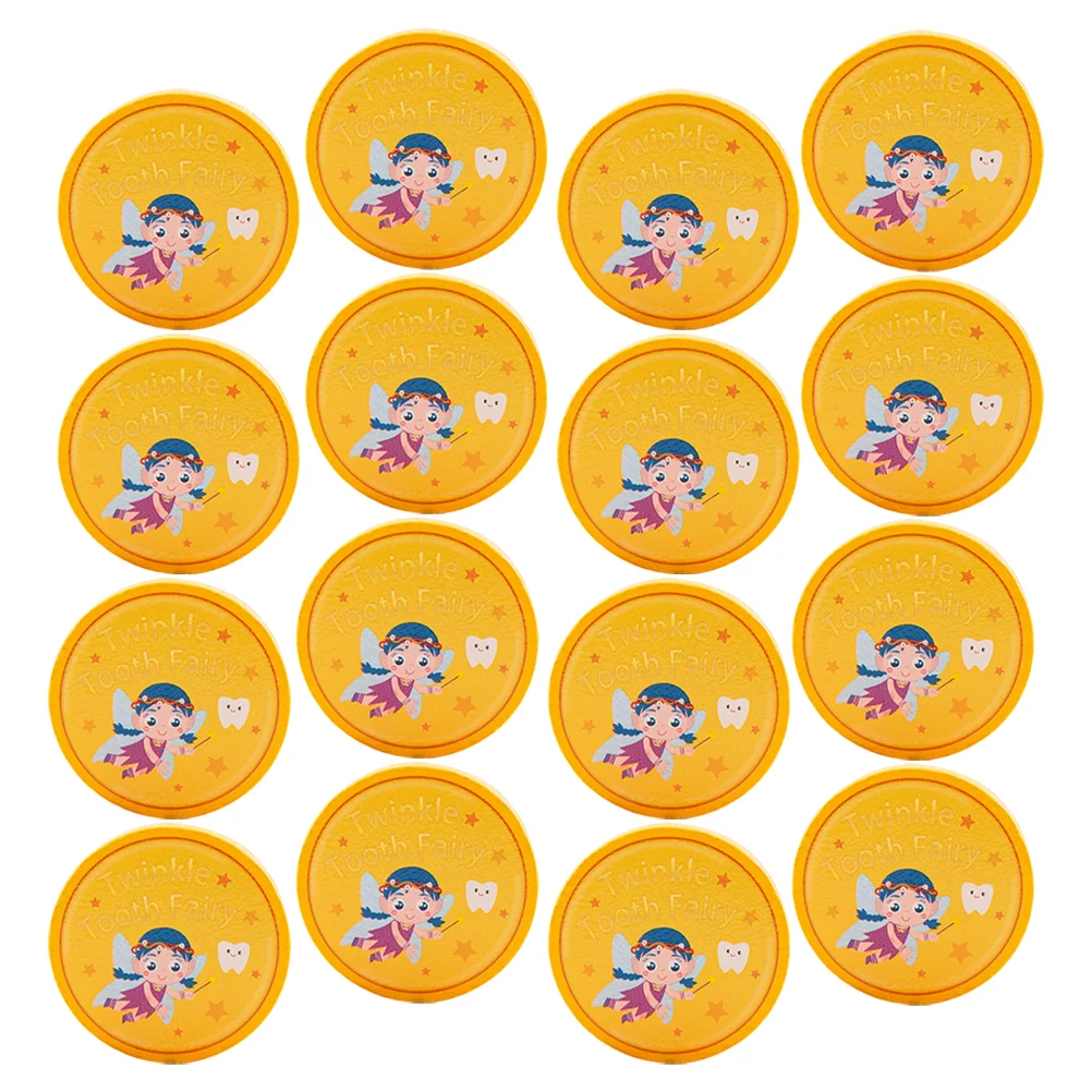 20 Pcs Tooth Coin Commemorative Reward Medal Golden Rewards Tooth-fairy Gifts Coins Wood