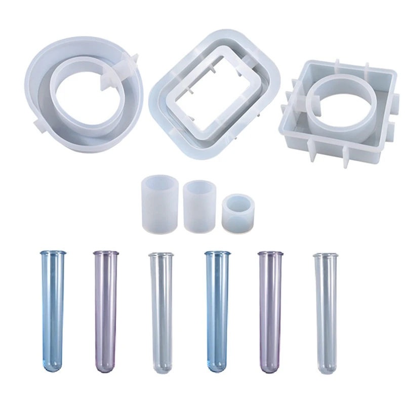 3 Pcs Vase Resin Mold With Test Tubes,Resin Mold For Plant Propagation