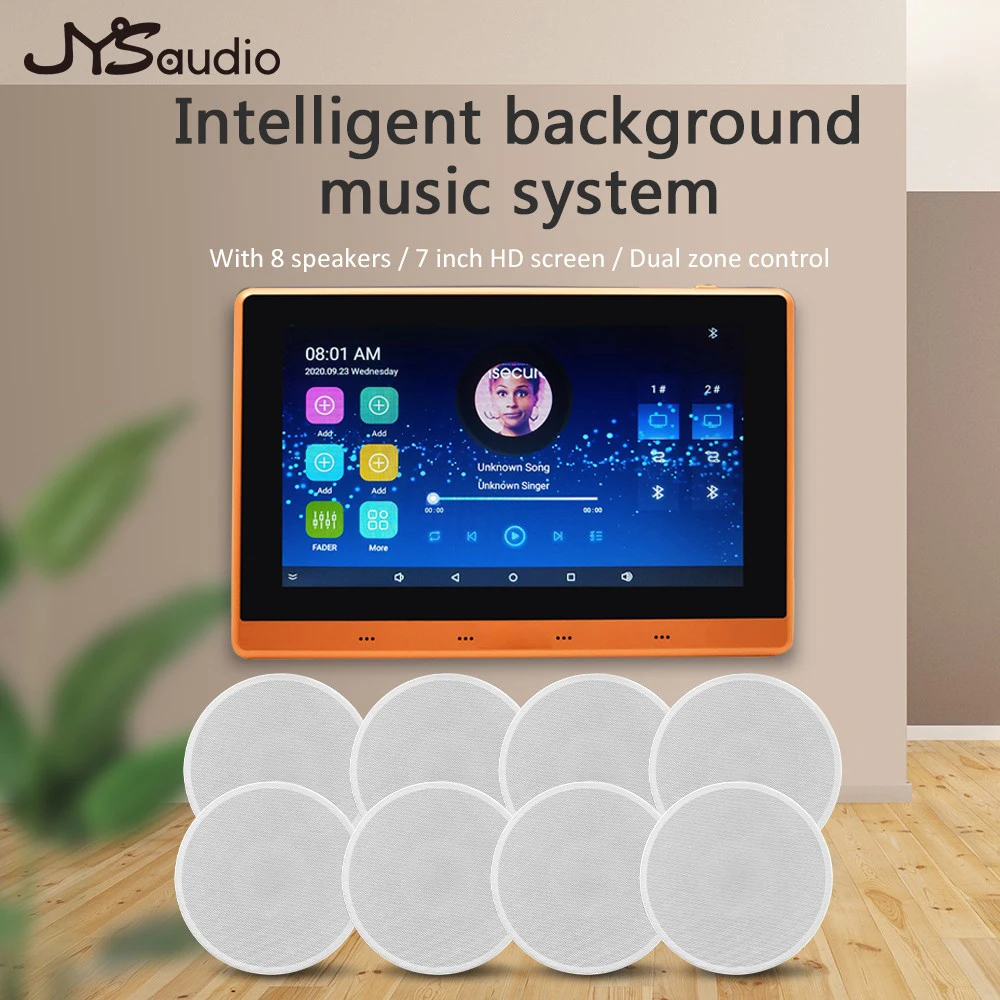 Smart 7 inch WiFi Bluetooth Wall Amplifier Android Touch Screen Amp Home Theater Sound System with HiFi Stereo Ceiling Speaker new android system otdr