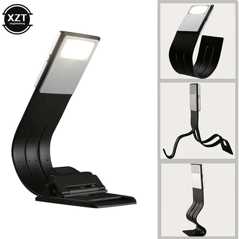 

Portable LED Book Reading Light With Detachable Flexible Clip USB Rechargeable Lamp For EBook Reading Nightlight Reading Books