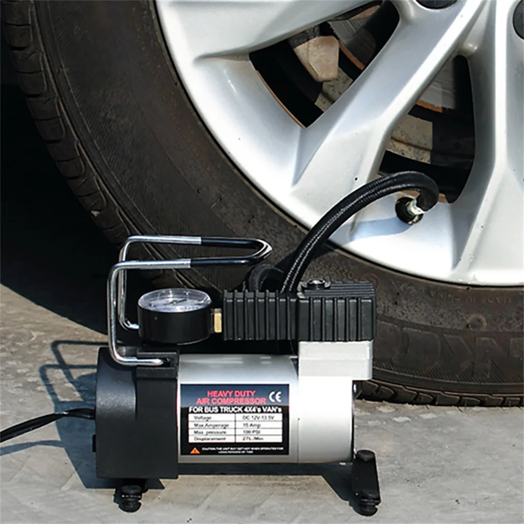 

Tire Inflator Air Pump Inflating Tool Plastics Compact Size Space Saving 12V Powerful Multipurpose Bike Motorcycle