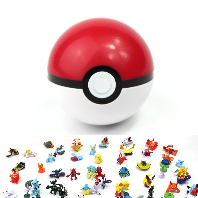 Pokeball 7cm Action Figure Toys Set with 1pcs Random Mini Figures Inside Toy Collectible Gift for Kids Children - 2
