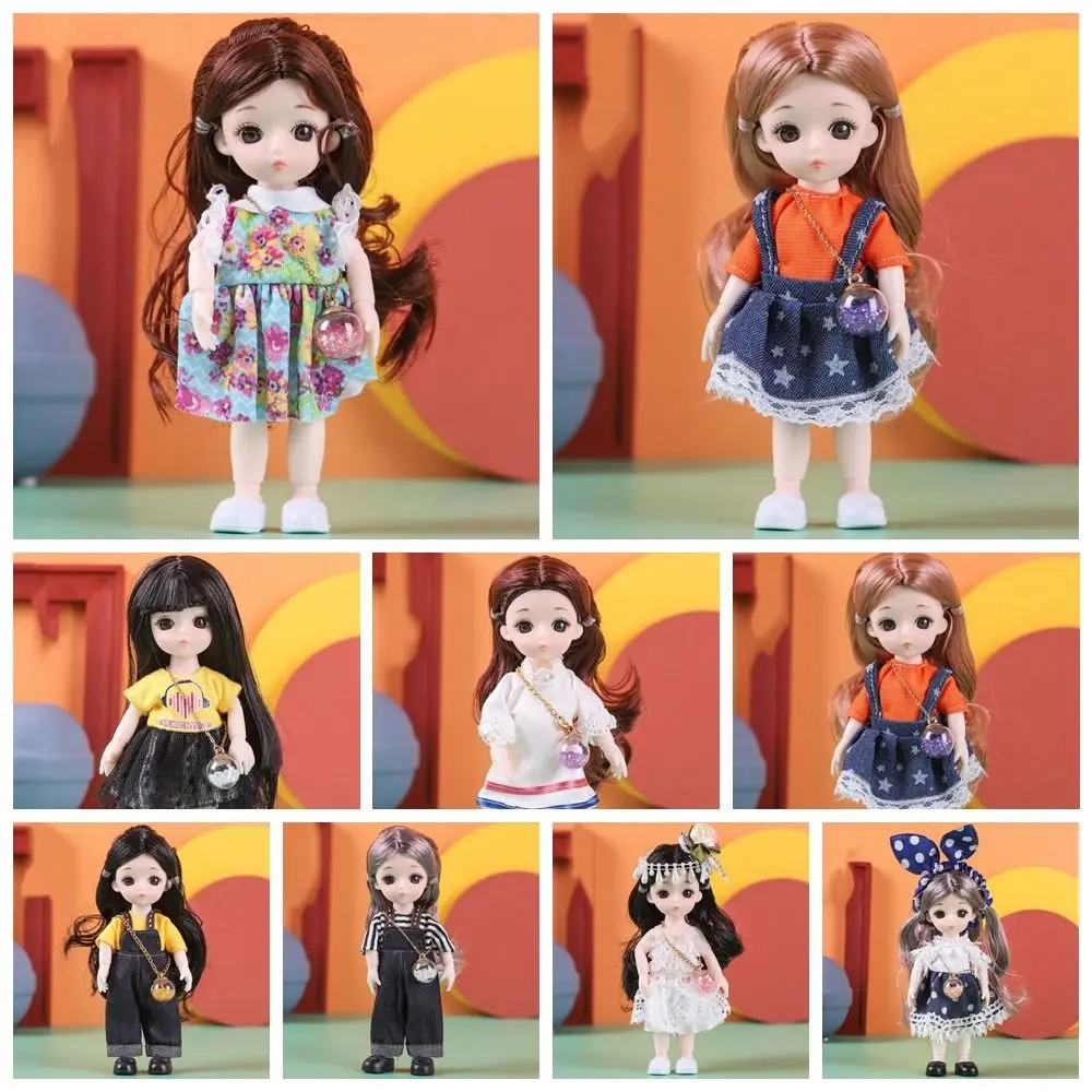with Clothes BJD Dolls Dress Up 13 Movable Joints Simulated Eye Hinge Doll 3D Eye PVC Removable Joints Doll Kids Toy