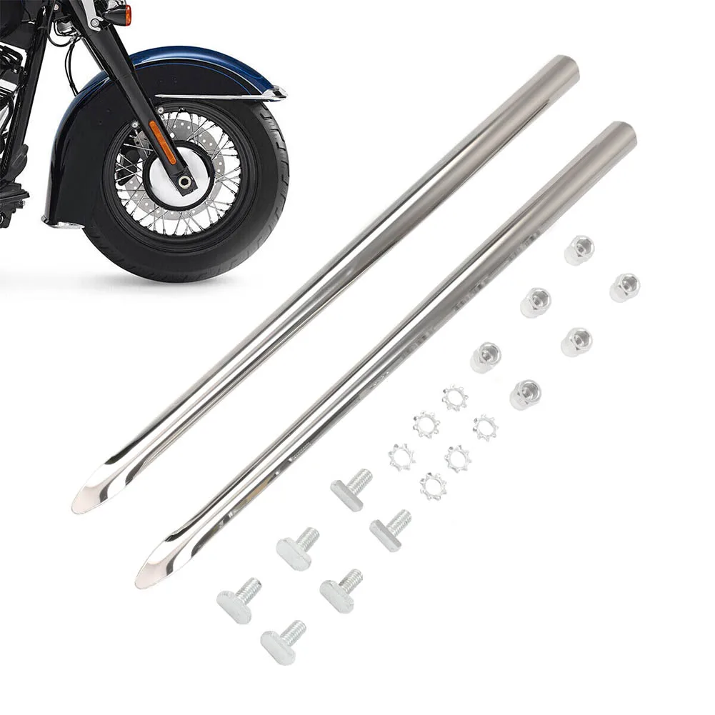 Sliver Ribbed Front Fender Trim Skirt For Harley Touring Softail - Foto 8